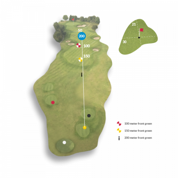 Buca 3 Campo da Golf Gary Player, buche 1-9 vicino Lonato Lago di Garda.