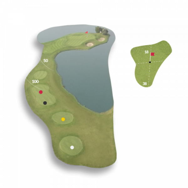 Buca 6 Campo da Golf Gary Player, buche 1-9 vicino Lonato Lago di Garda.