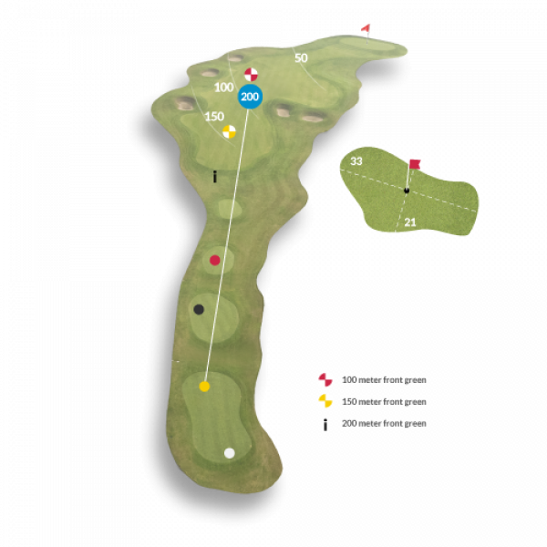 Buca 7 Campo da Golf Gary Player, buche 1-9 vicino Lonato Lago di Garda.